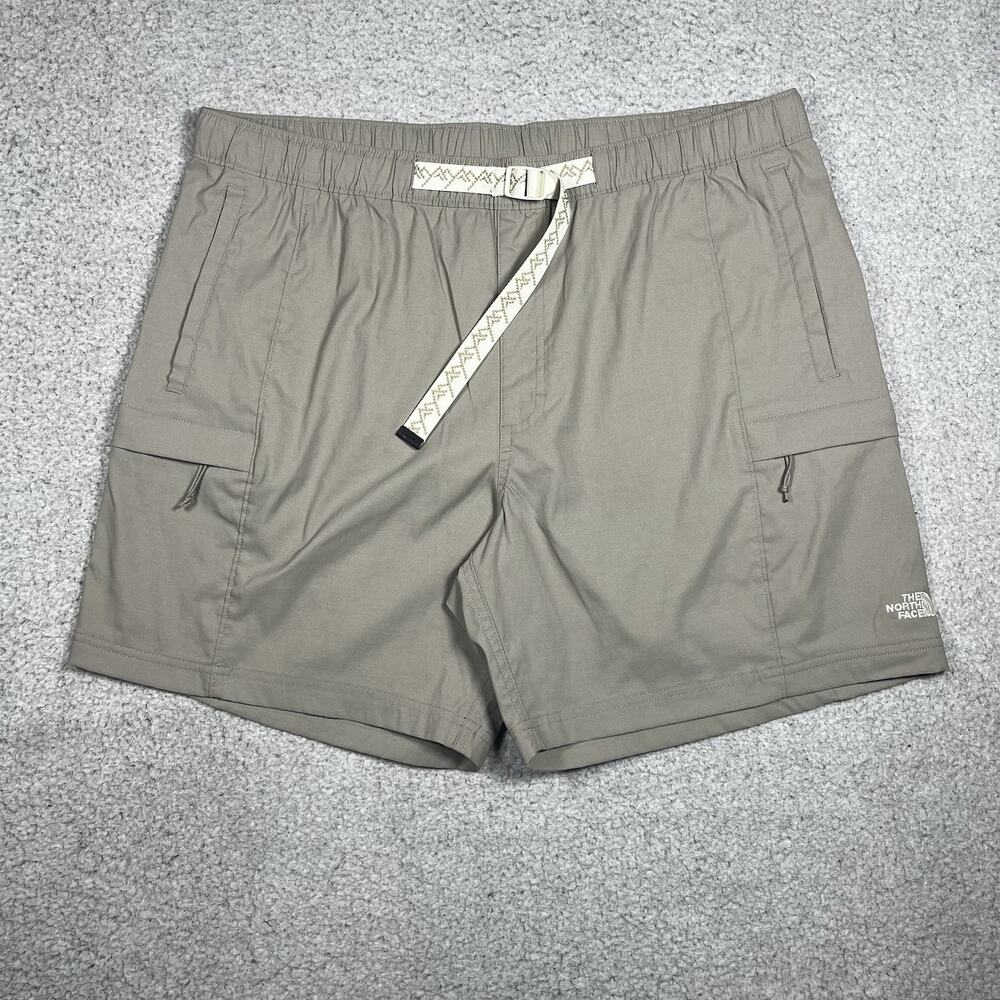 The North Face Shorts Men XL Beige Belted Hiking Outdoor Quick Dry Cargo Utility
